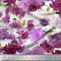 Soimoi Rayon Crepe tkanina cvijeća akvarel akvarel dekolo dekorsko odštampano dvorište široko