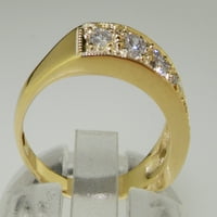Čvrsta 10k. Žuti zlatni prirodni dijamantni ženski prsten