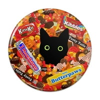 Halloween crna mačka skrivala se u gumb za bombon za Pinback