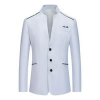 Muška odjeća za jedno dugme Svečane jakne za mršavljenje FIT FIT FIT LOGHLEVE LEATE OBJEKTO BLAZER Performance za partiju kore Bijeli XL