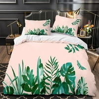 Ružičasti komplet za krevet na spavaćoj sobi, tropski flaminzo uzorak za odmor ukrasni poklopac prekrivača
