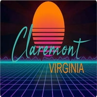 Claremont Virginia Vinlil Decal Stiker Retro Neon Dizajn