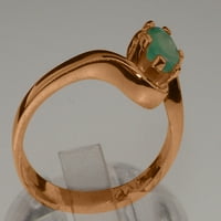 Britanci napravio je 10k ružični zlatni prsten s prirodnim smaragdnim ženskim zaručničkim prstenom -