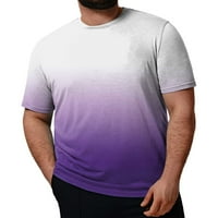 Muške majice Gradijent boja Print Crew Crt Crt kratkih rukava Bluze Ljetne casual plus veličine vrhova
