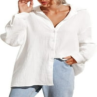 Singeal Women predizirani gumb dolje majice srušeni gumb u obliku majice bluza