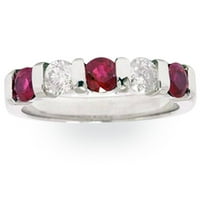 Pompeii 1 2ct Ruby & Diamond Anniversary 14k bijeli zlatni prsten