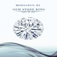 Gem Stone King srebrna i 10k žuti zlatni prsten plavi i bijeli moissine