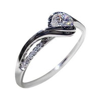 Podplug Valentines Day Pokloni, luksuzni pjenušava dijamantski prsten ženski nakit angažirani prsten