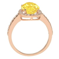 2.27ct ovalni rez žuti prirodni citiran 14k ružičasto zlato Angažova za angažman prsten veličine 11
