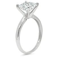 CT briljantna princeza Clear Simulirani dijamant 18k bijeli zlatni pasijans prsten sz 9.25