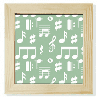 Bijela glazbene note Green Art Deco modni kvadratni okvir Frame Frame Wall Stollop prikaz