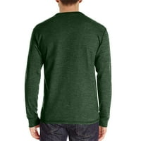 Lagane polo majice za muškarce Čvrsta boja sa džepnim majicama za teretanu Redovni fit dugi rukav jeseni za muškarce Trendy Henley gumb Up muške poslovne ležerne odjeće zeleno xl