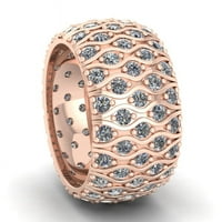Prirodno 3,00ct okruglo Diamond Wide 5row Godišnjica vjenčanje vječni prsten za vječnost 14K Gold GH