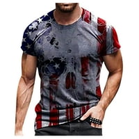 HHEI_K Muški ljetni casual 3d tiskani kratki rukav na vrhu majica za bluza s majicom MENS majica