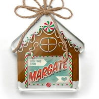 Ornament tiskani jednostrani pozdravi iz margate, vintage razglednice Božić Neonblond