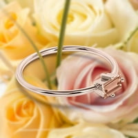 Prekrasan minimalistički Prsten od karata i dijamantski morski zaručnički prsten, klasični vjenčani