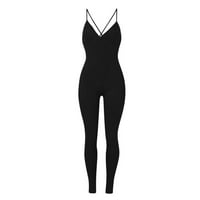 OALIRRO Black Ukupni kombinezon za žene Suspender Rompers za žene Ležerne prilike za povrat novca Moda