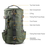 Meterk multifunkcionalni ručni ruksak velikog kapaciteta Travel Camping Ribolovni štap Reel Back Bag