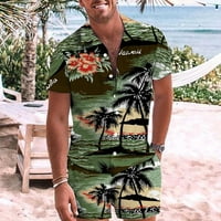 Xysaqa muške havajske set na plaži, ležerne ljetne kratke hlače, košulje i kratke hlače za muškarce
