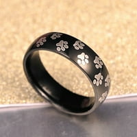 HonRane Muškarci Žene slatke životinjske šape Ispiši titanijum čelični prsten za prsten za rođendan