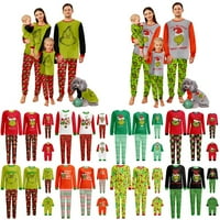 Grinch Božićne pidžame za obitelj, Božić PJ's Grinch Print Classic Xmas odjeća za odrasle djece