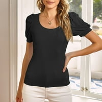 GDFUN ženska modna casual majica kratki rukav čvrsti bolovni topline bluze majice za žene