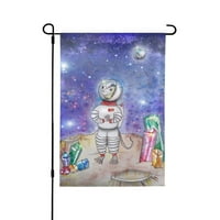 Miš astronaut kosmonaut Garden zastava Dvostrane, seoske kuće za odmor na otvorenom znakovnic dekor