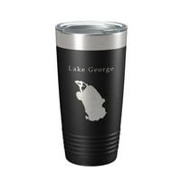 Jezero George Karta Tumbler Travel Gol izolirana laserska urezana kafa Cup Florida oz Light Blue
