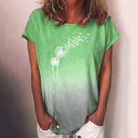 Ženski plus veličine vrhova uzročno-okruglica za zatvaraču za zatvaranje kratkih rukava majica ljetnih
