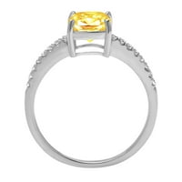 2. CT sjajan jastuk Cleani simulirani dijamant 18k bijeli zlatni pasijans sa Accentima prstenom SZ 5.75