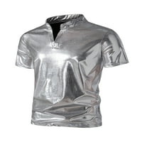 Sanviglor Muns T majica Sequin majica Henley vrat ljetni vrhovi Ležerne prilike pulover Večernsku bluzu