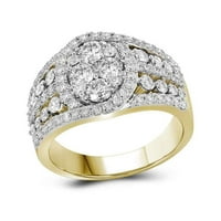 10k žuto zlatni okrugli dijamantni prsten 1- cttw
