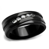 Crni ion od nehrđajućeg čelika Crna ionska cirkonija modni prsten ženski Veličina 6