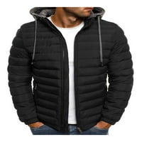 Muške kapuljače naduvane jakne kaputi zime topli patentni zatvarač casual podstavljena gornja odjeća
