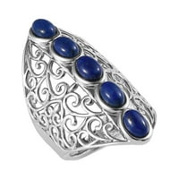 Shop LC kamen otvorena izdužena oval lapis lazuli izjava prstenastog platine pozlaćene poklone nakit