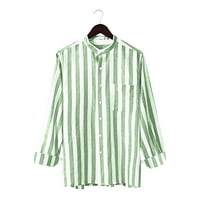 FVWitlyh anime košulja muške rezistentne dugih rukava prednja majica zelena 3x-velika