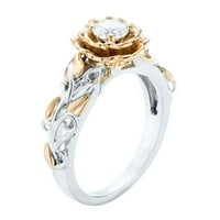 Lroplie prstenovi za žene djevojke dvostruki trend cvijet full dijamantski cirkon nakit dijamantski