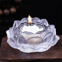VikakioOze Početna Dekor Boje Crystal Staklo Lotu Cvijeće svijeće Čaj za čajnik Buddhistički svijećnjak