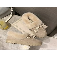 Ymiytan ženske mokasinske papuče zimske čizme klizanje na kućnim papuče zatvoreni vanjski kaki 7