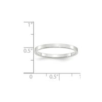 14k bijelo zlato ravni obični klasični vjenčani prsten veličine 4,5
