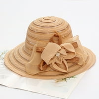 CXDA sunčani šešir sa cvijetom širokim rubom ljeto sklopive cvjetni šešir za zabavu