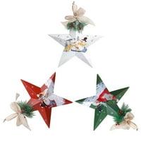 Mubineo Božićni viseći ukras, snjegović santa petokraka zvijezda viseći ukrasi za božićno drvo zida