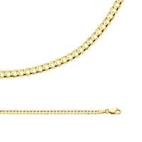 Kubanska ogrlica od kubanske ivice Čvrsti 14K žuti zlatni lanac konkavne veze Polirano originalno