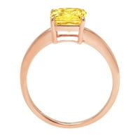 1. CT briljantan aspekter sintetički žuti moissinite 14k ružičasto zlato pasijans prsten sz 11