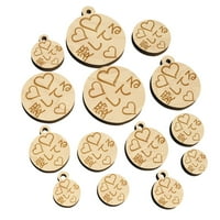 Volim te u japanskom srcu drveni mini čari oblika DIY Craft nakita - bez rupe