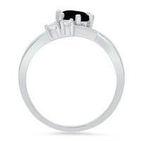 0. CT Sjajan okrugli rez CLEAR simulirani dijamant 18k bijelo zlato Trobotan prsten s 0,25