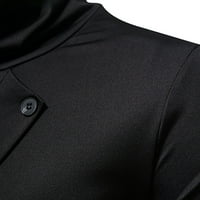 Muška lažna dva placket dizajnerska majica Regular Fit Solid Color dugih rukava Turtleneck Tors Casual