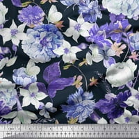 Soimoi Green Japan Crepe saten tkanina odlazi i cvjetna tiskana tkanina od dvorišta široka