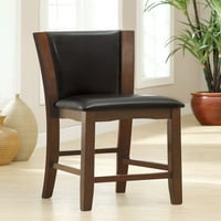 Cosotower Style Comfort Counter Counter visine stolice Tamnosmerni smeđe kože od jastuka za jastuke