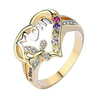 Prsten za žene vole majku ogrlicu Majke s day poklon Dvije tone pozlaćene mamom ženski prsten
